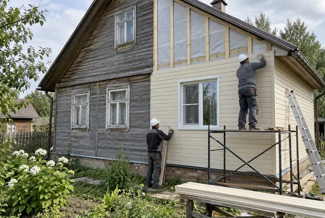 Фасад утеплили и обшили